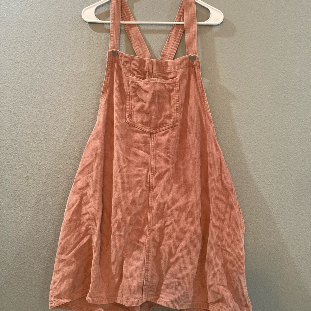 pink corduroy overall dress